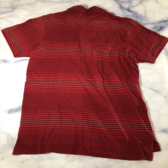 Nike Men's Red Striped Short Sleeve Polo Shirt - Picture 6 of 6